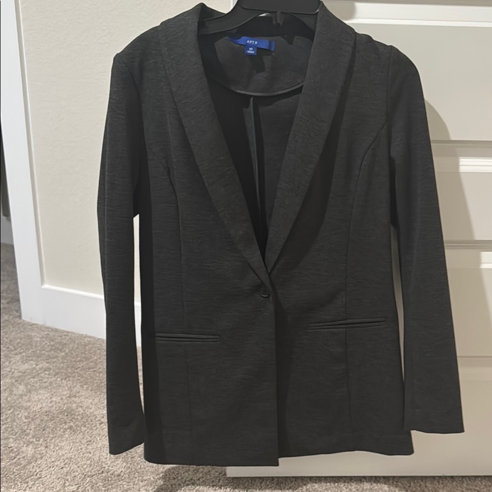 Apt. 9 Black Blazer Modern Fitted Suit Jacket